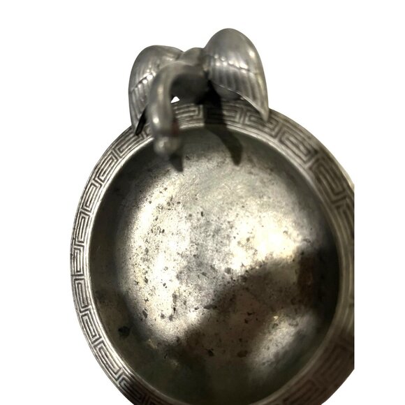 Vintage Yamaka & Co Japan Pewter Goose Tray Red (Possible Jade/Coral) Eyes - Picture 2 of 13